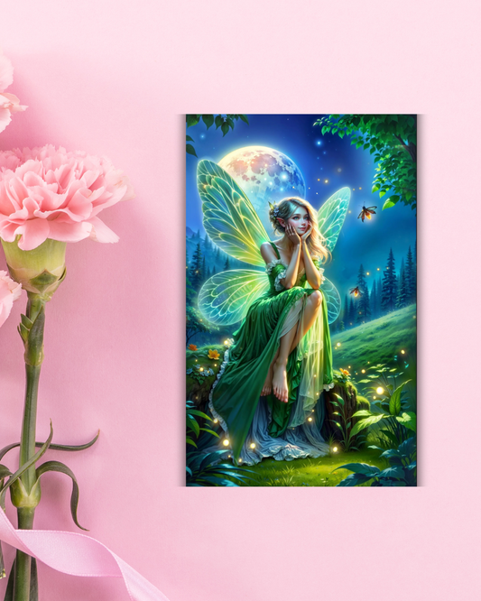 Moon Fairy Art Print Aesthetic Gift Decor
