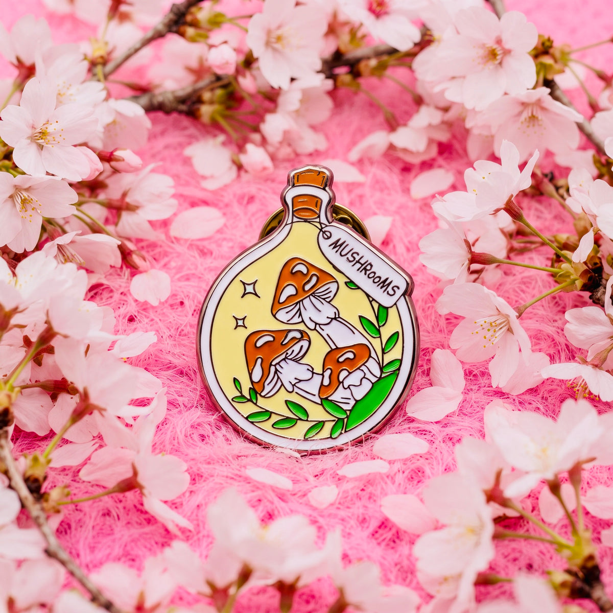 Mushrooms Kawaii Cute Enamel Pin | Aesthetic Pastel Backpack & Jacket Lapel Pin