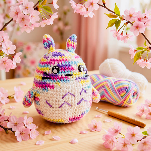 Kawaii Rainbow My Neighbor Totoro Handmade Kawaii Crochet Amigurumi Plushie | Cute Stuffed Animal Gift