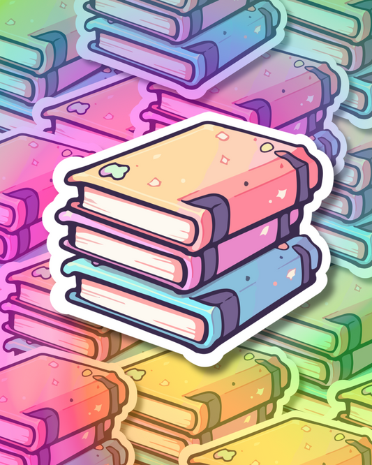 Nature Book Stack Vinyl Sticker