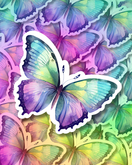 Neon Butterfly Vinyl Sticker