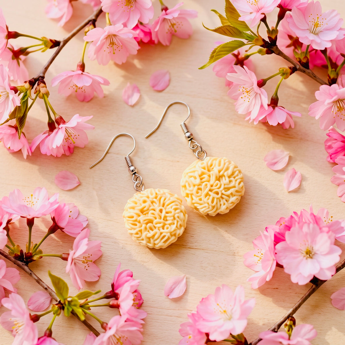 Noodles Adorable Kawaii Acrylic & Resin Dangle Earrings | Cute Japanese Aesthetic Gift