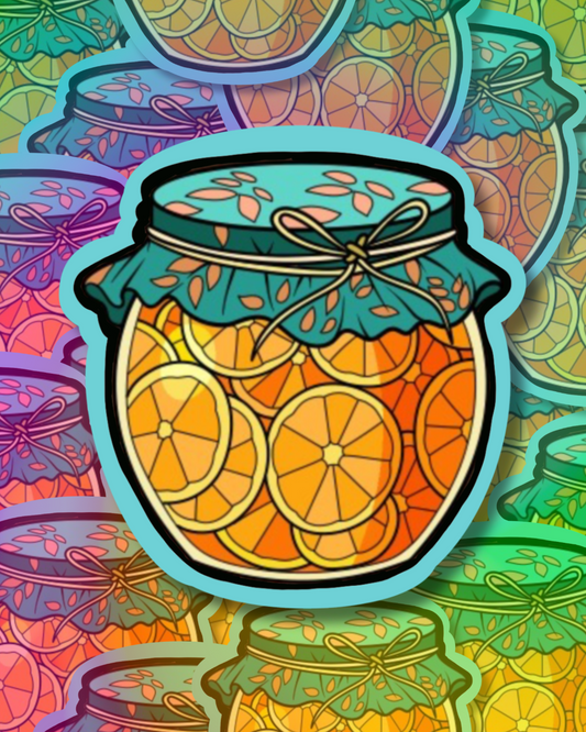 Orange Jar Vinyl Sticker