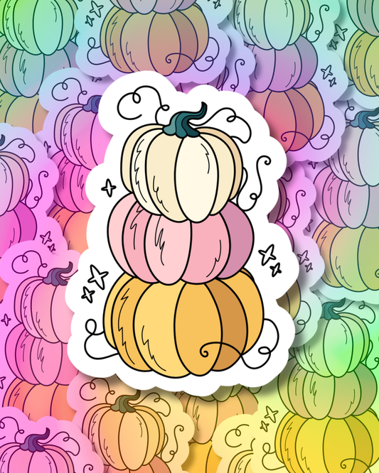 Pastel Pumpkins Vinyl Sticker