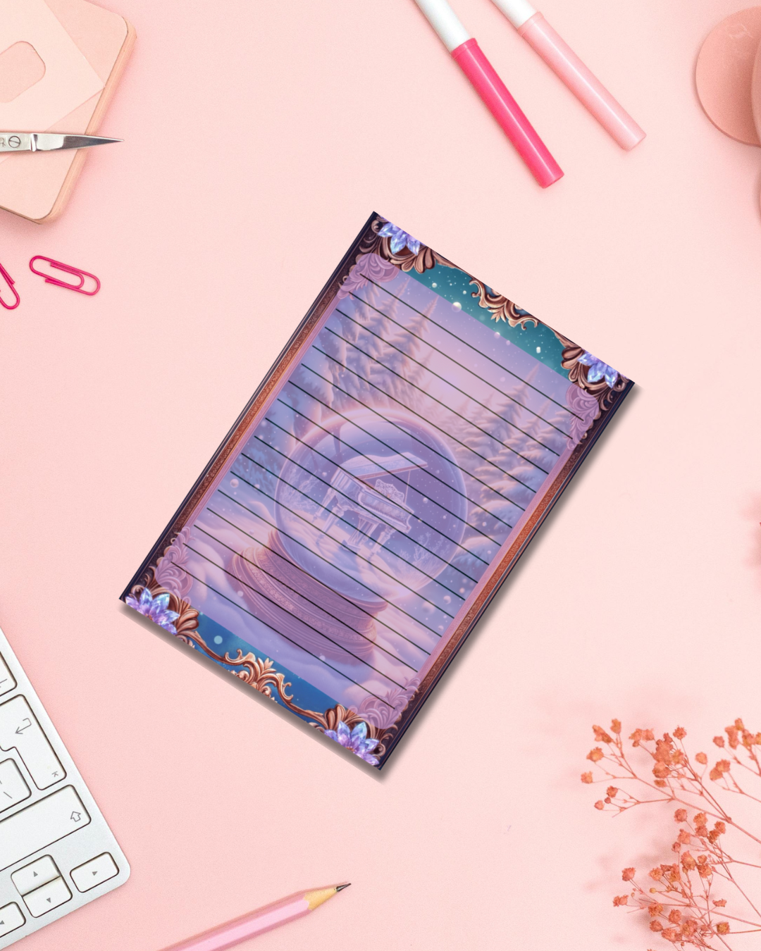 Piano Winter Notepad Aesthetic Cute Stationery Gift