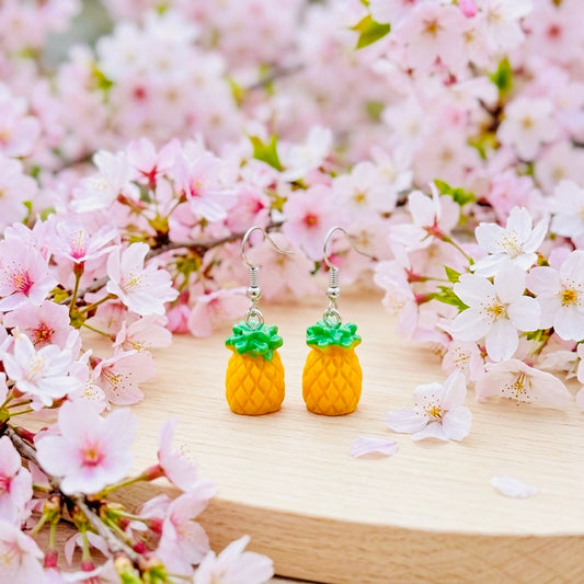 Pineapple Dream Adorable Kawaii Acrylic & Resin Dangle Earrings | Cute Japanese Aesthetic Gift