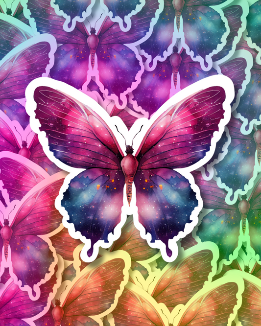 Pink-Purple Butterfly Vinyl Sticker