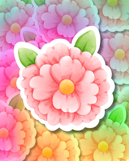 Pink Bloom Vinyl Sticker