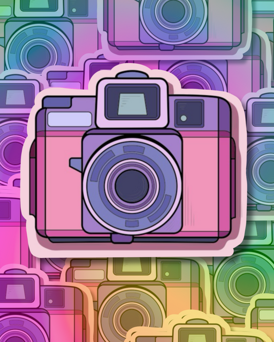 Pink Camera Vinyl Sticker