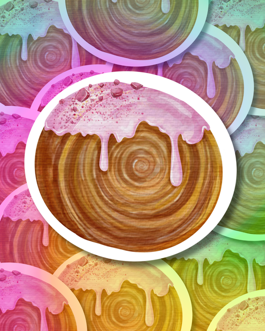 Pink Croissant Vinyl Sticker
