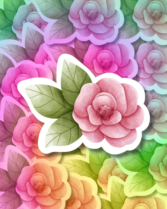 Pink Flower Vinyl Sticker