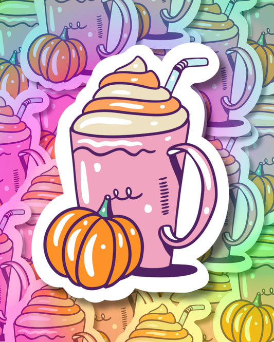 Pink Pumpkin Latte Vinyl Sticker