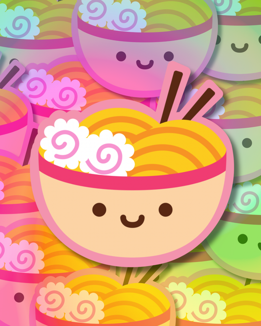 Pink Ramen Vinyl Sticker