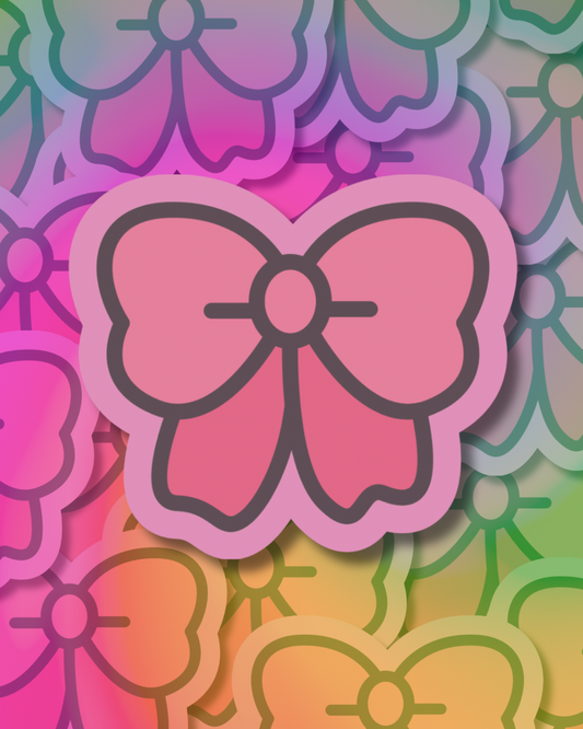Pink Bow Vinyl Sticker