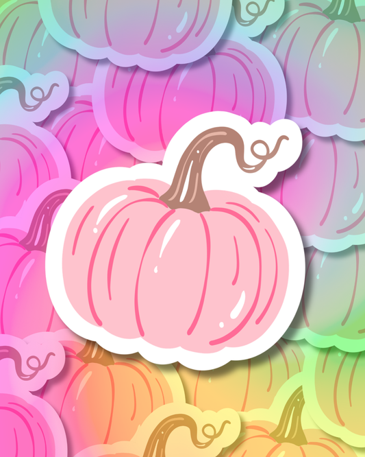Pinkish Pumpkin Vinyl Sticker