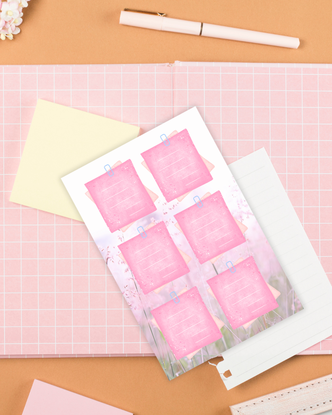 Pinkish Yard Big Notepad Aesthetic Cute Stationery Gift