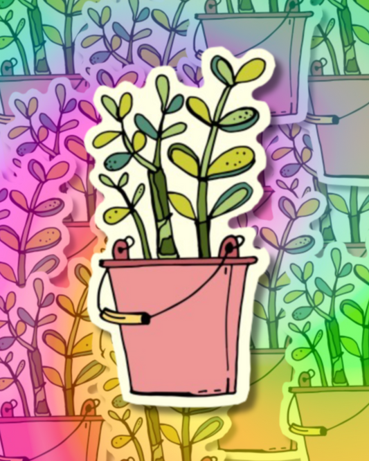 Pinky Plant Vinyl Sticker