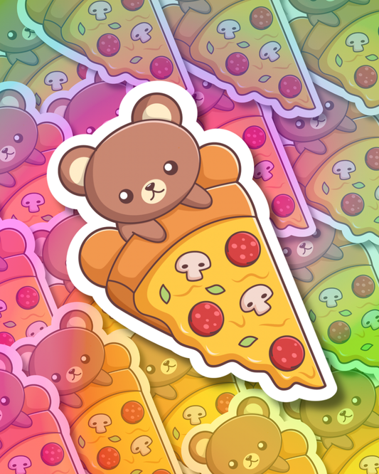 Pizza Bear Vinyl Sticker