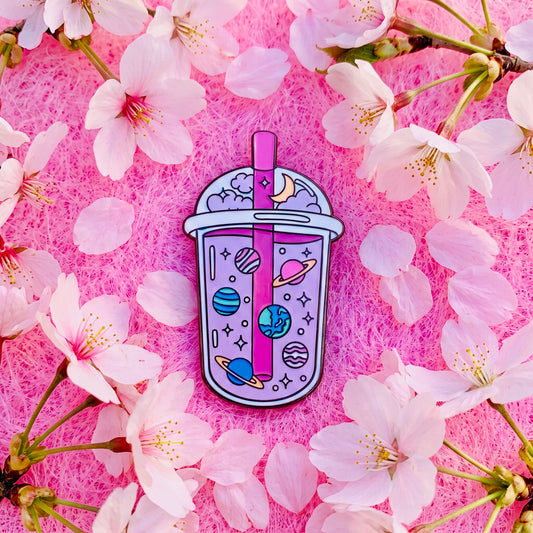 Planet Smoothie Kawaii Cute Enamel Pin | Aesthetic Pastel Backpack & Jacket Lapel Pin