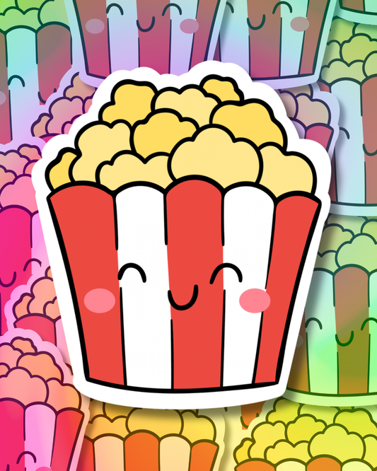 Popcorn Happiness Vinyl Sticker