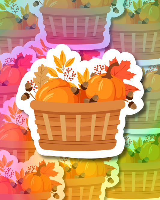 Pumpkin Basket Vinyl Sticker