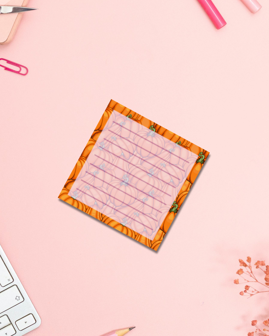 Pumpkin Bunch Notepad Aesthetic Cute Stationery Gift