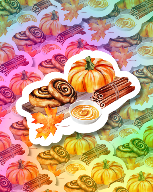 Pumpkin Rolls Vinyl Sticker