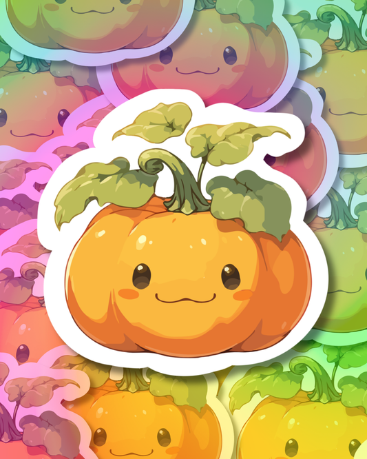 Pumpkin Smiley Vinyl Sticker