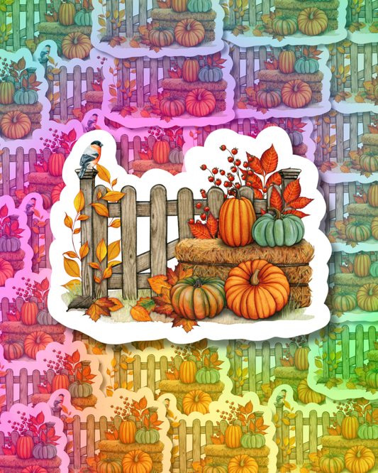 Pumpkin Stand Vinyl Sticker