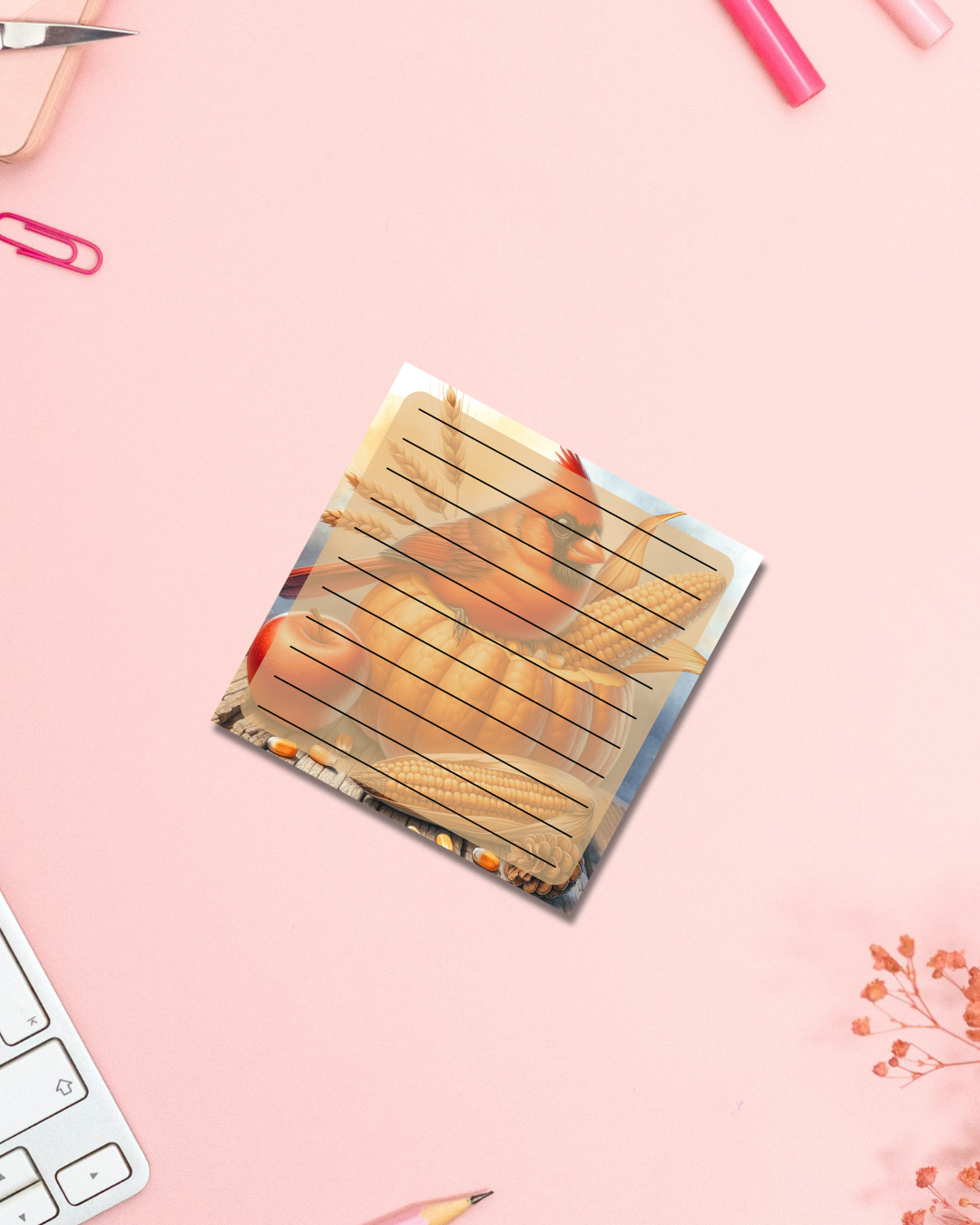 Pumpkin Bird Notepad Aesthetic Cute Stationery Gift