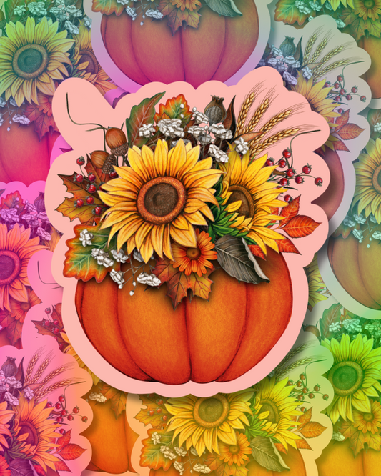 Pumpkin Bouquet Vinyl Sticker