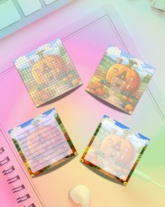 Pumpkin Home Notepad 2.5"x2.5" 50 Pages Aesthetic Cute Stationery Gift