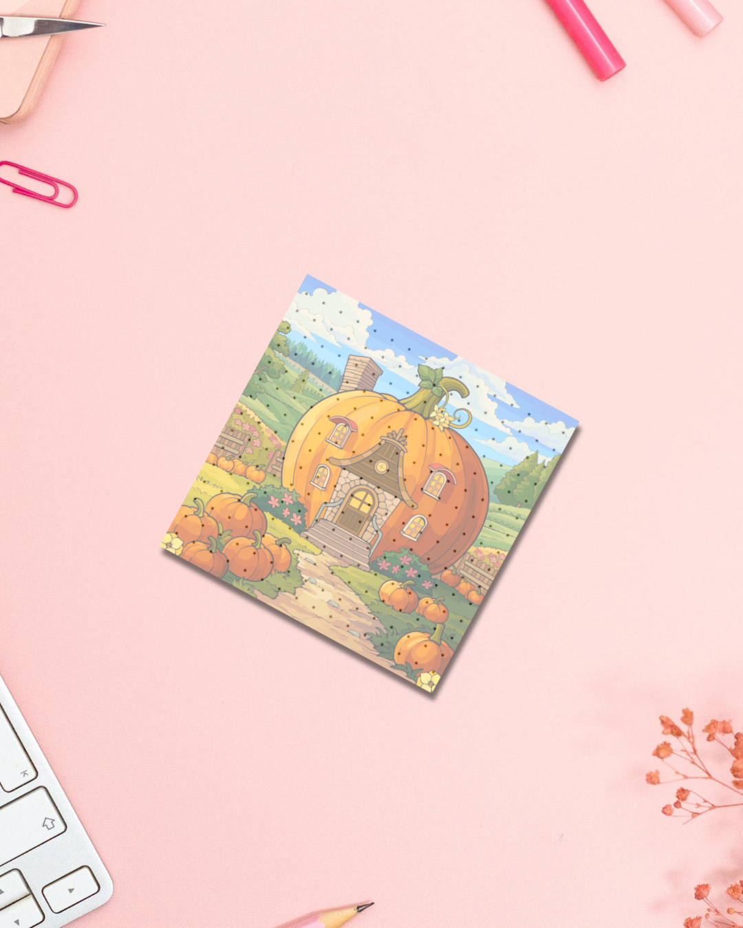 Pumpkin Home Notepad Aesthetic Cute Stationery Gift