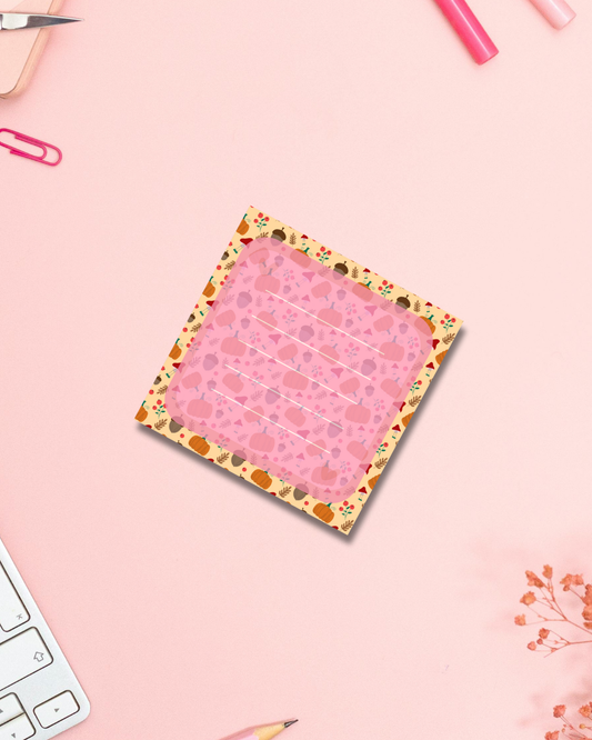 Pumpkin & Nuts Notepad Kawaii Art Aesthetic Cute Gift