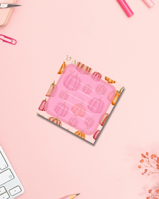 Pumpkin In Pink Notepad Kawaii Art Aesthetic Cute Gift