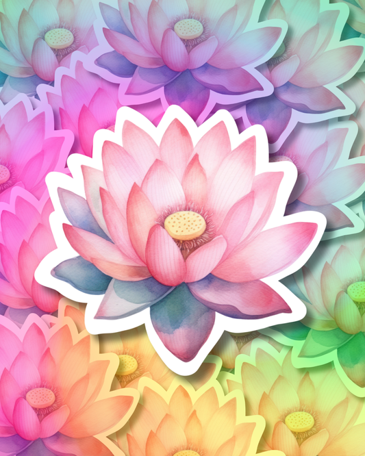Purple-Pink Lotus Vinyl Sticker