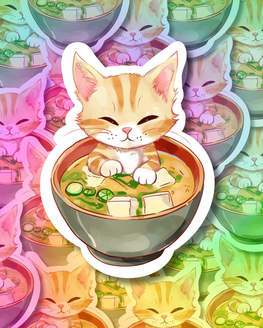 Ramen Cat Vinyl Sticker