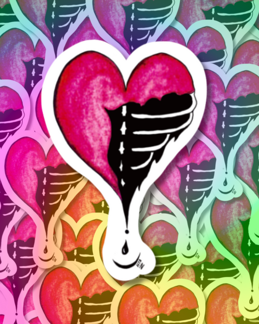 Ripped Heart Vinyl Sticker