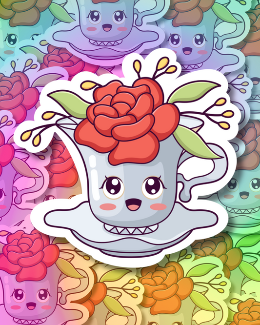 Rose Mug Vinyl Sticker