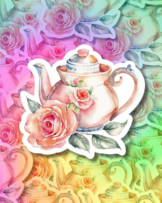 Rose Pot Vinyl Sticker
