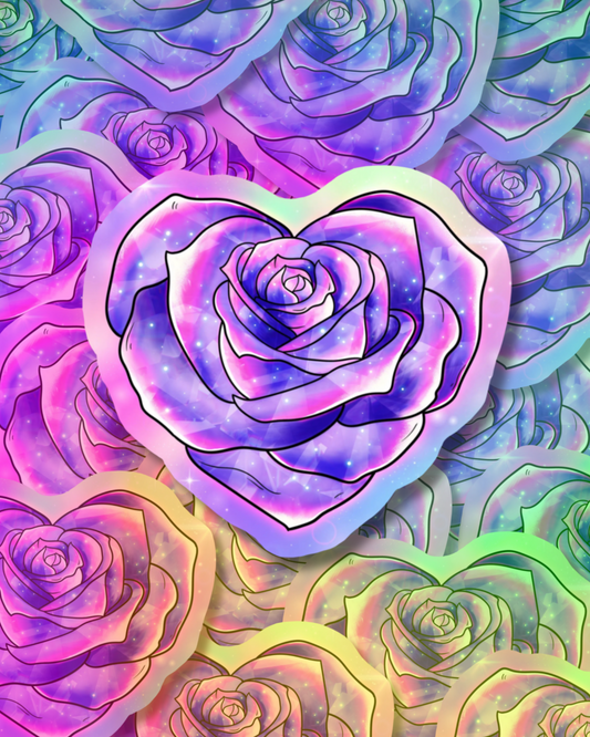Rose Heart Vinyl Sticker