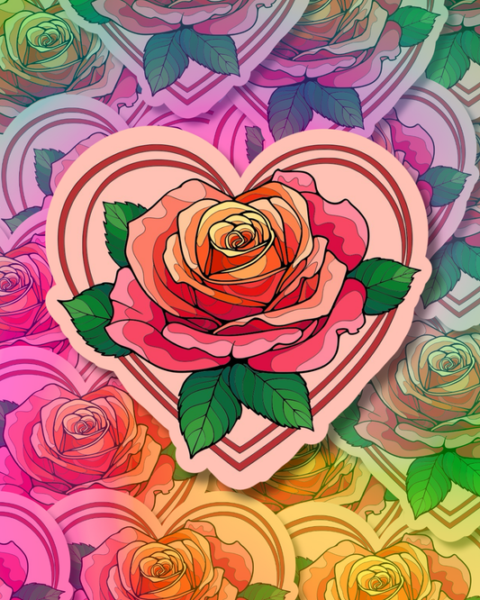 Rose Love Vinyl Sticker