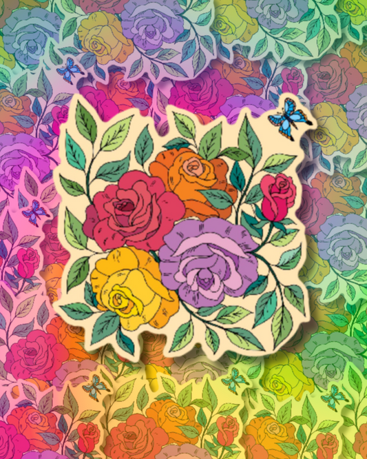 Roses Bloom Vinyl Sticker