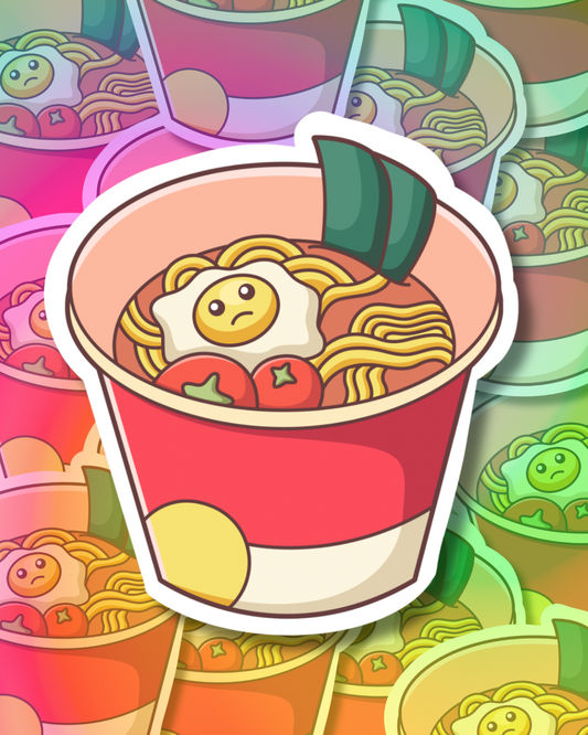 Sad Ramen Vinyl Sticker