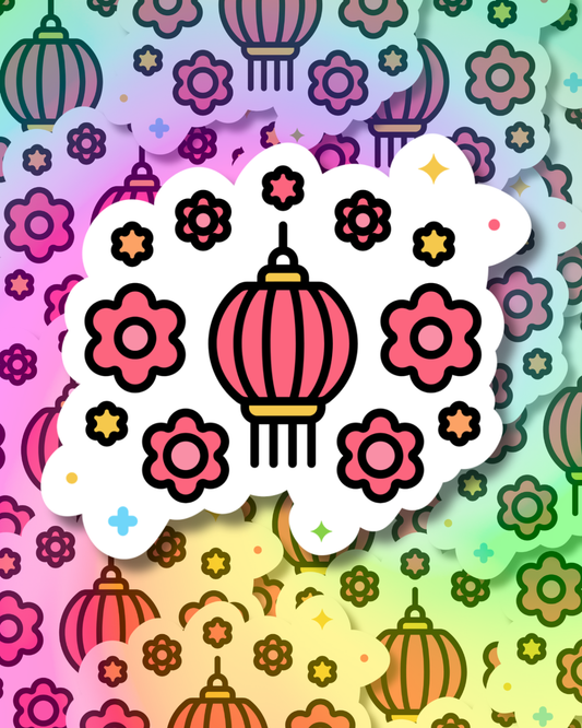Sakura Lanterns Vinyl Sticker
