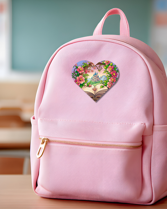 Sakura Reading Wonderland Heart Button Pin