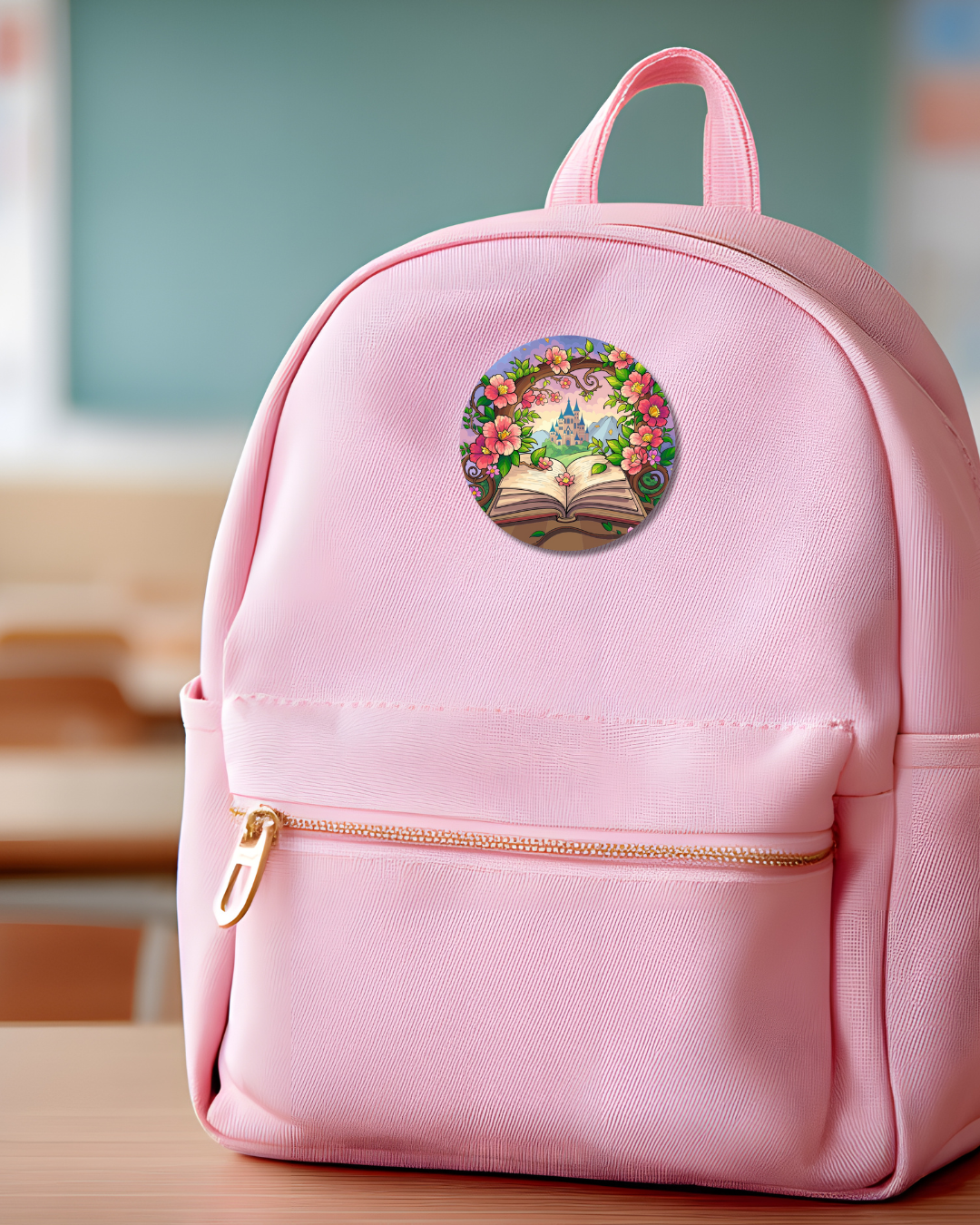 Sakura Reading Wonderland Button Pin