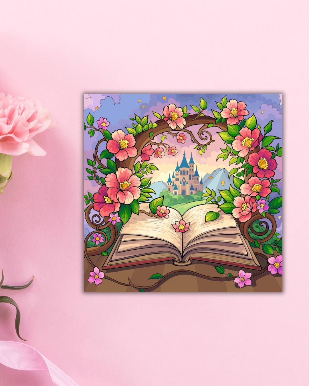 Sakura Reading Wonderland Art Print Aesthetic Gift Decor