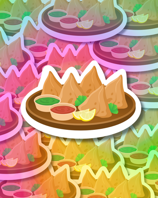 Samosa Plate Vinyl Sticker