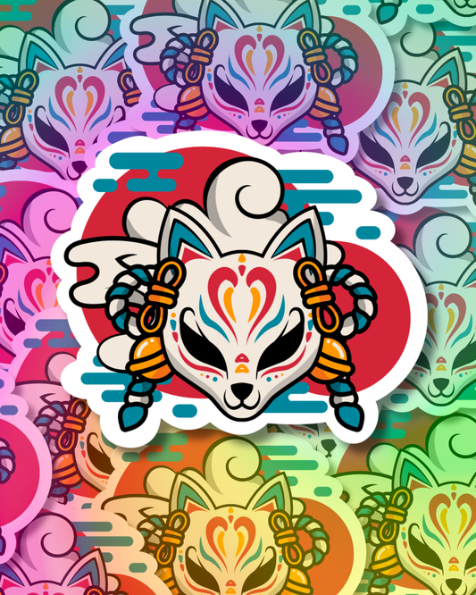 Samurai Cat Vinyl Sticker